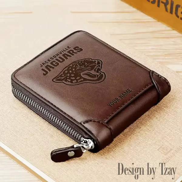 Jacksonville Jaguars Leather Men's Zipper Wallet Trending 2025 SPTLMZWALLET047 - Image 2