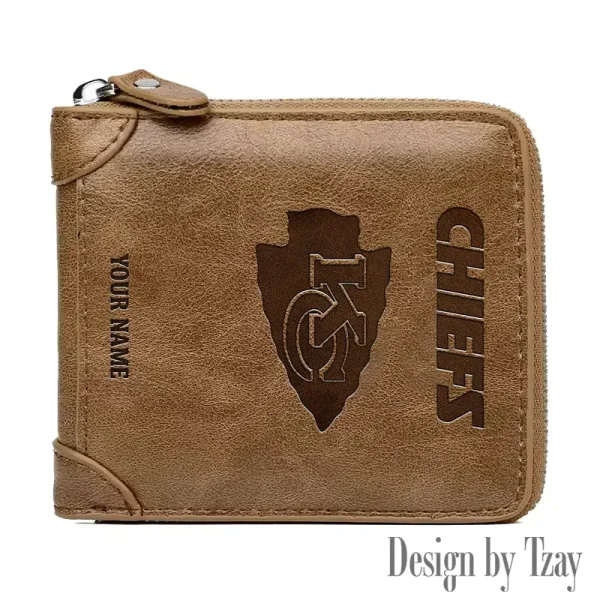 Kansas City Chiefs Leather Men's Zipper Wallet Trending 2025 SPTLMZWALLET048 - Image 4