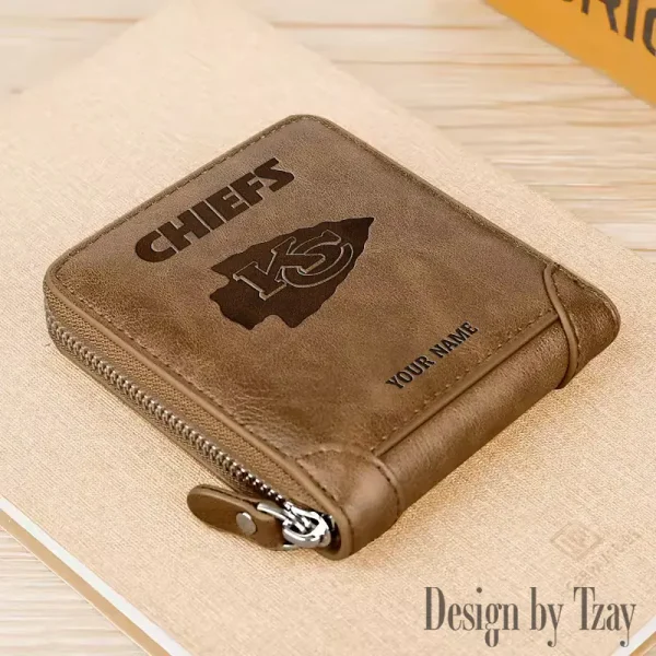 Kansas City Chiefs Leather Men's Zipper Wallet Trending 2025 SPTLMZWALLET048 - Image 5