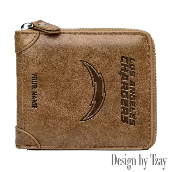 Los Angeles Chargers Leather Men's Zipper Wallet Trending 2025 SPTLMZWALLET050 - Image 2