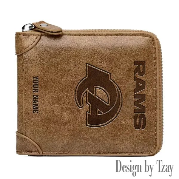 Los Angeles Rams Leather Men's Zipper Wallet Trending 2025 SPTLMZWALLET051