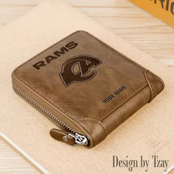 Los Angeles Rams Leather Men's Zipper Wallet Trending 2025 SPTLMZWALLET051 - Image 4