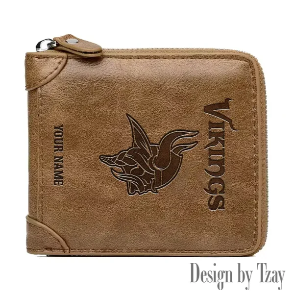 Minnesota Vikings Leather Men's Zipper Wallet Trending 2025 SPTLMZWALLET053