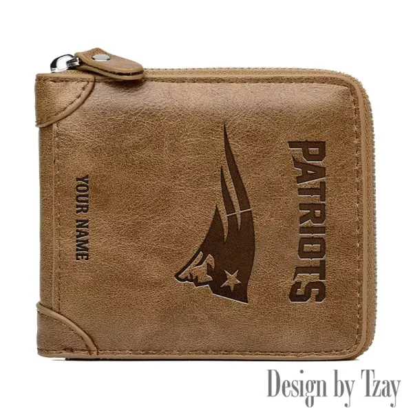 New England Patriots Leather Men's Zipper Wallet Trending 2025 SPTLMZWALLET054 - Image 3