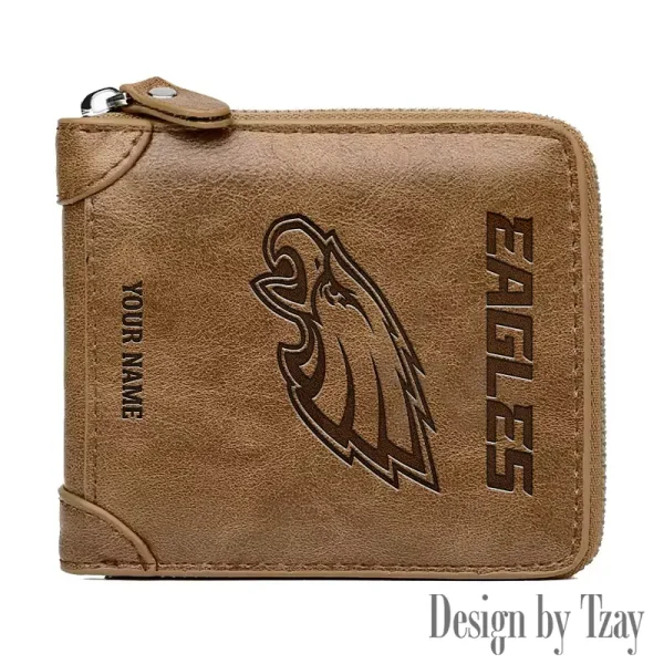 Philadelphia Eagles Leather Men's Zipper Wallet Trending 2025 SPTLMZWALLET058 - Image 4