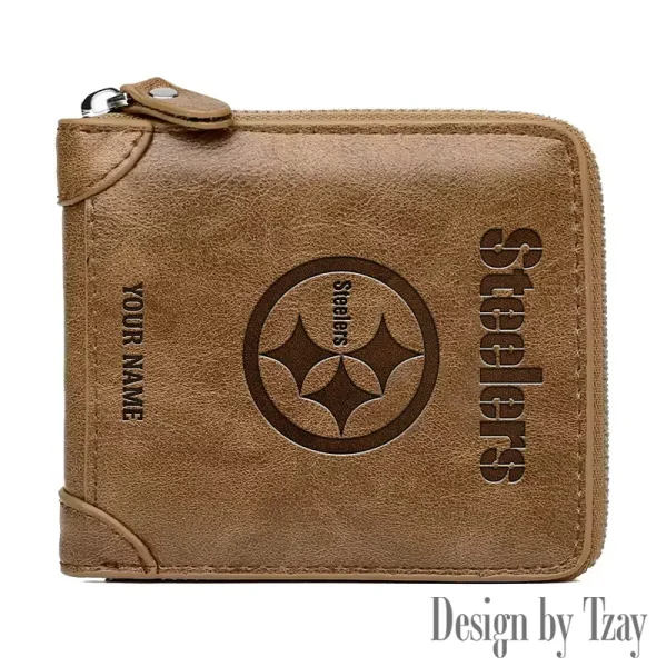 Pittsburgh Steelers Leather Men's Zipper Wallet Trending 2025 SPTLMZWALLET059