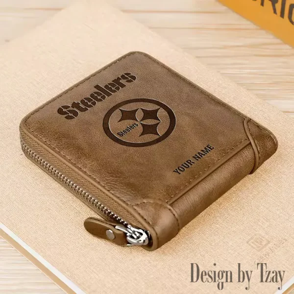 Pittsburgh Steelers Leather Men's Zipper Wallet Trending 2025 SPTLMZWALLET059 - Image 2