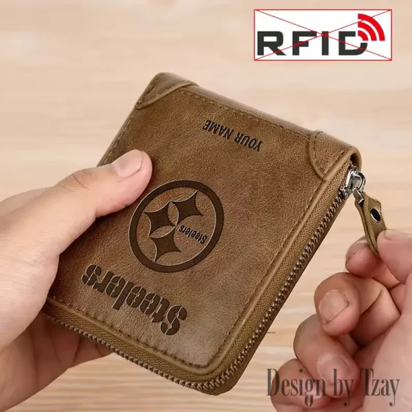 Pittsburgh Steelers Leather Men's Zipper Wallet Trending 2025 SPTLMZWALLET059 - Image 3