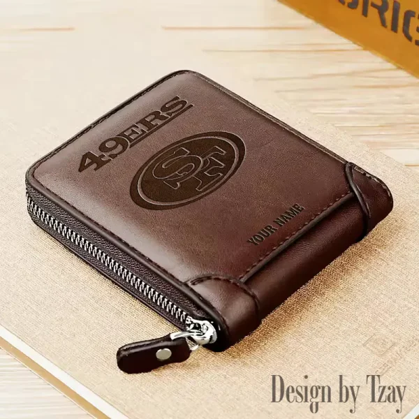 San Francisco 49ers Leather Men's Zipper Wallet Trending 2025 SPTLMZWALLET060