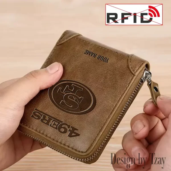 San Francisco 49ers Leather Men's Zipper Wallet Trending 2025 SPTLMZWALLET060 - Image 2