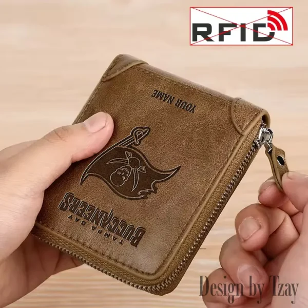 Tampa Bay Buccaneers Leather Men's Zipper Wallet Trending 2025 SPTLMZWALLET062