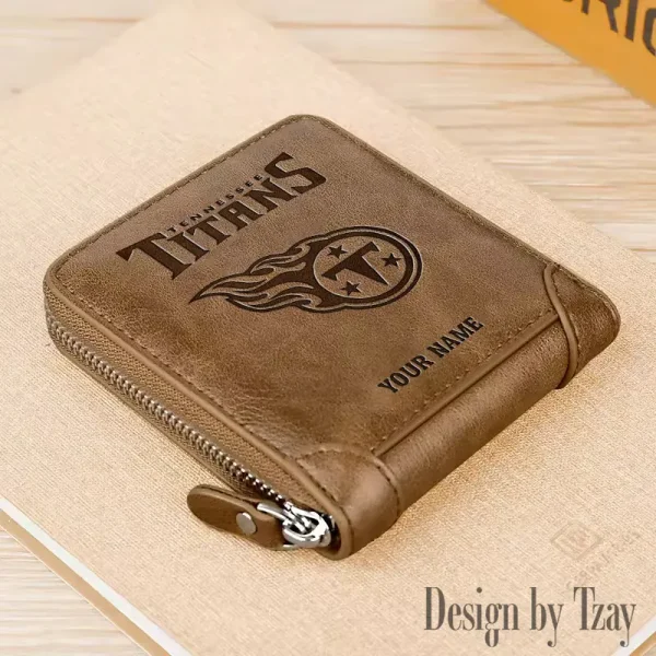 Tennessee Titans Leather Men's Zipper Wallet Trending 2025 SPTLMZWALLET063 - Image 2