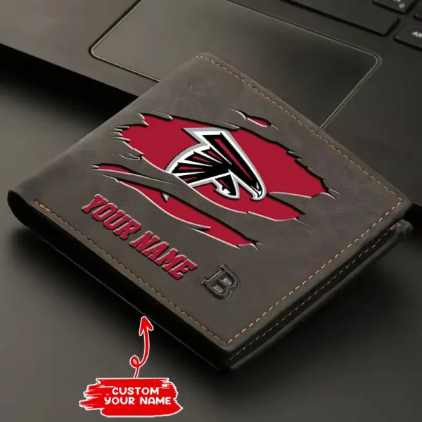 Atlanta Falcons Fashion Light Face Soft Leather Mens Horizontal Multifunctional Wallet SPTMLFSW002