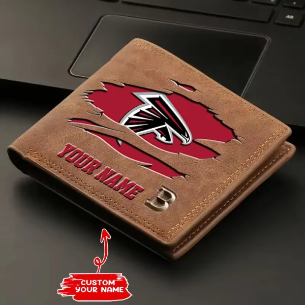 Atlanta Falcons Fashion Light Face Soft Leather Mens Horizontal Multifunctional Wallet SPTMLFSW002 - Image 2