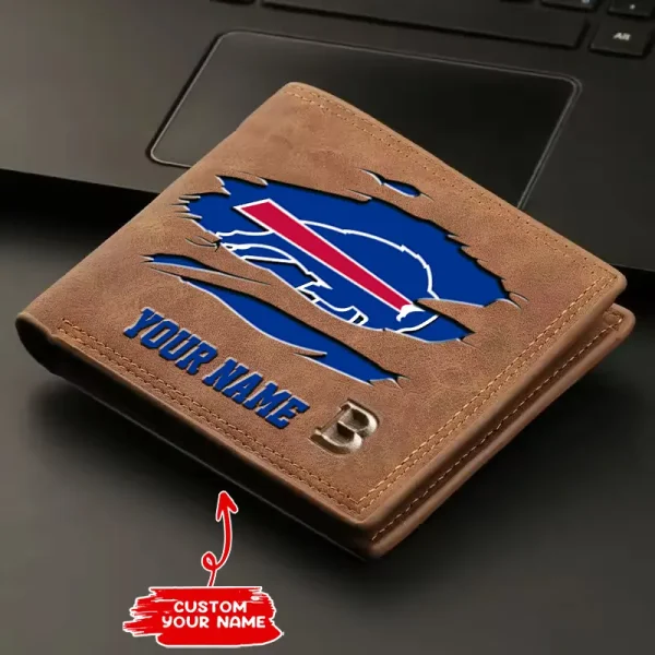 Buffalo Bills Fashion Light Face Soft Leather Mens Horizontal Multifunctional Wallet SPTMLFSW004 - Image 2