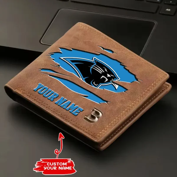 Carolina Panthers Fashion Light Face Soft Leather Mens Horizontal Multifunctional Wallet SPTMLFSW005 - Image 2