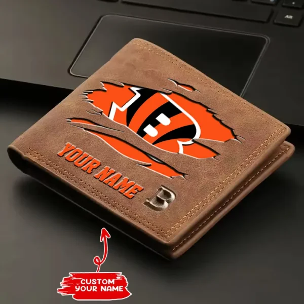 Cincinnati Bengals Fashion Light Face Soft Leather Mens Horizontal Multifunctional Wallet SPTMLFSW007 - Image 2