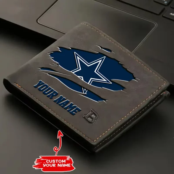 Dallas Cowboys Fashion Light Face Soft Leather Mens Horizontal Multifunctional Wallet SPTMLFSW009