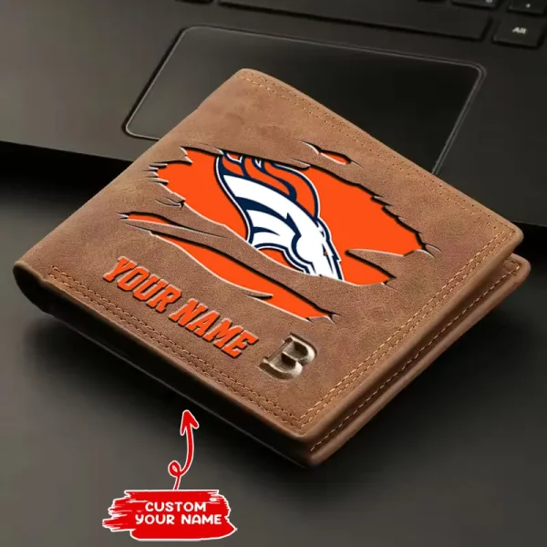 Denver Broncos Fashion Light Face Soft Leather Mens Horizontal Multifunctional Wallet SPTMLFSW010 - Image 2