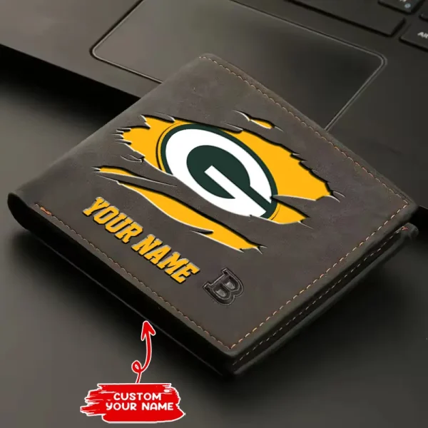 Green Bay Packers Fashion Light Face Soft Leather Mens Horizontal Multifunctional Wallet SPTMLFSW012