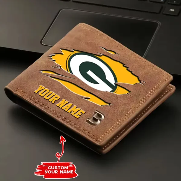 Green Bay Packers Fashion Light Face Soft Leather Mens Horizontal Multifunctional Wallet SPTMLFSW012 - Image 2