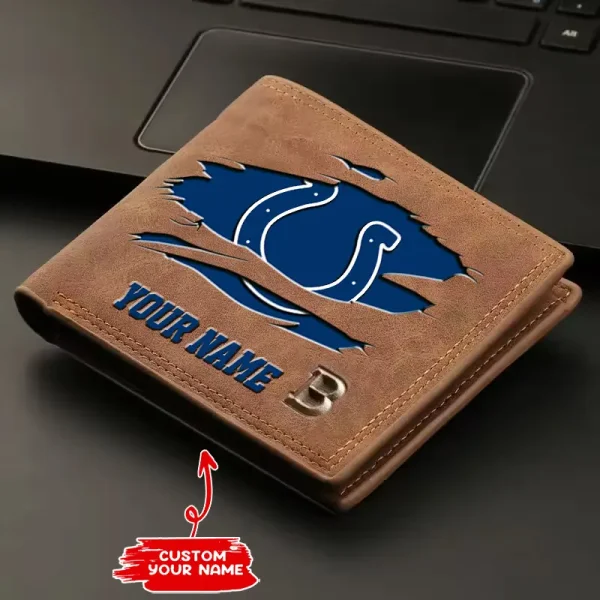 Indianapolis Colts Fashion Light Face Soft Leather Mens Horizontal Multifunctional Wallet SPTMLFSW014 - Image 2