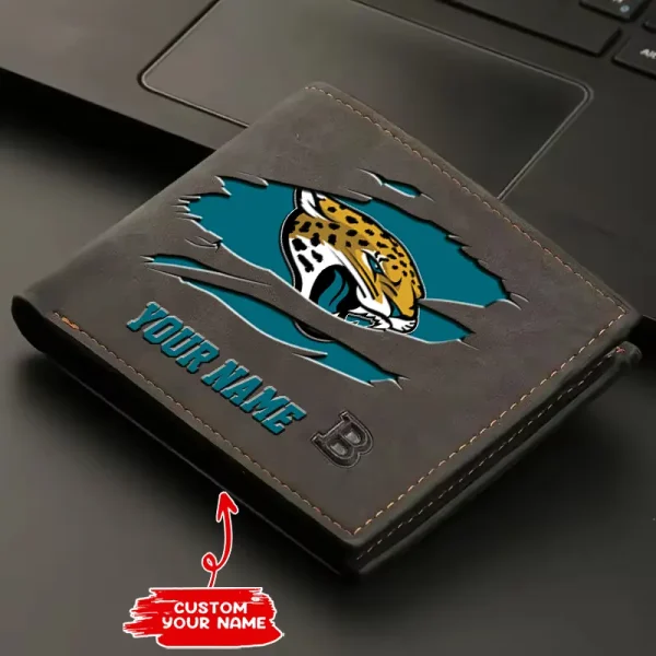 Jacksonville Jaguars Fashion Light Face Soft Leather Mens Horizontal Multifunctional Wallet SPTMLFSW015