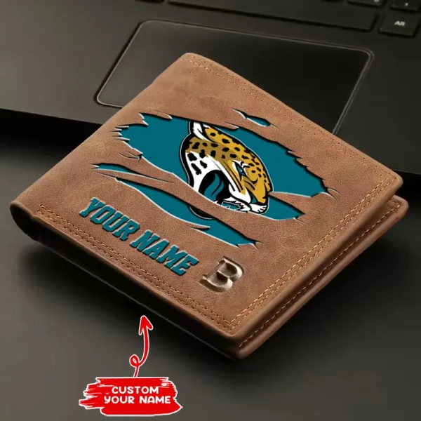 Jacksonville Jaguars Fashion Light Face Soft Leather Mens Horizontal Multifunctional Wallet SPTMLFSW015 - Image 2