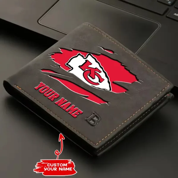 Kansas City Chiefs Fashion Light Face Soft Leather Mens Horizontal Multifunctional Wallet SPTMLFSW016