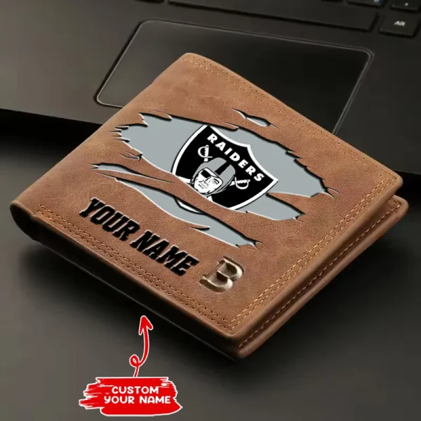 Las Vegas Raiders Fashion Light Face Soft Leather Mens Horizontal Multifunctional Wallet SPTMLFSW017 - Image 2