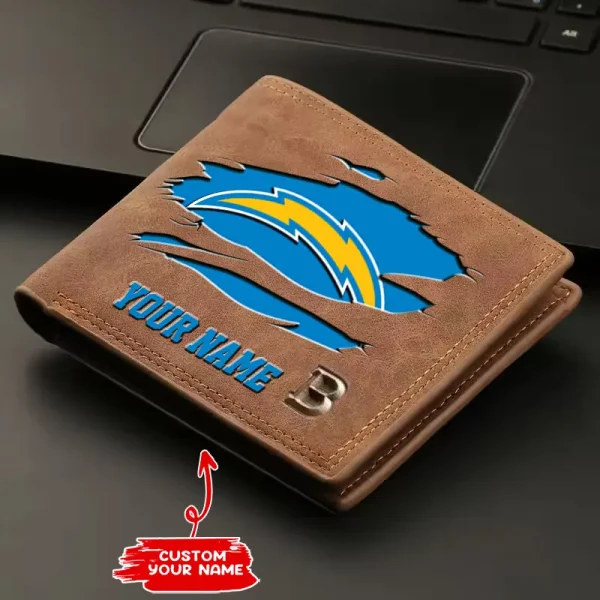 Los Angeles Chargers Fashion Light Face Soft Leather Mens Horizontal Multifunctional Wallet SPTMLFSW018 - Image 2