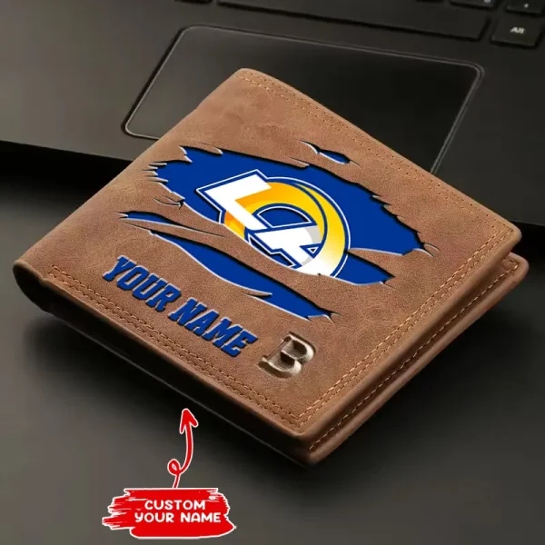 Los Angeles Rams Fashion Light Face Soft Leather Mens Horizontal Multifunctional Wallet SPTMLFSW019 - Image 2