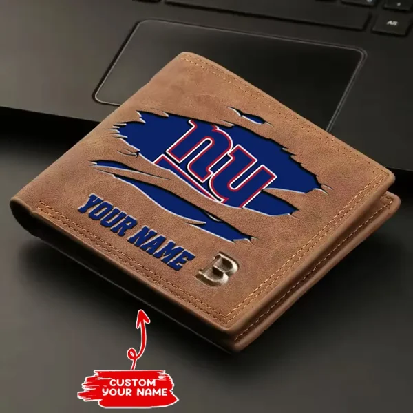 New York Giants Fashion Light Face Soft Leather Mens Horizontal Multifunctional Wallet SPTMLFSW024 - Image 2