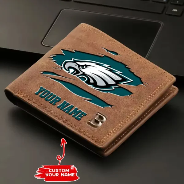 Philadelphia Eagles Fashion Light Face Soft Leather Mens Horizontal Multifunctional Wallet SPTMLFSW026 - Image 2