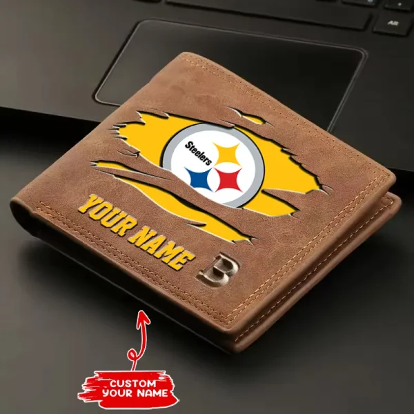 Pittsburgh Steelers Fashion Light Face Soft Leather Mens Horizontal Multifunctional Wallet SPTMLFSW027 - Image 2