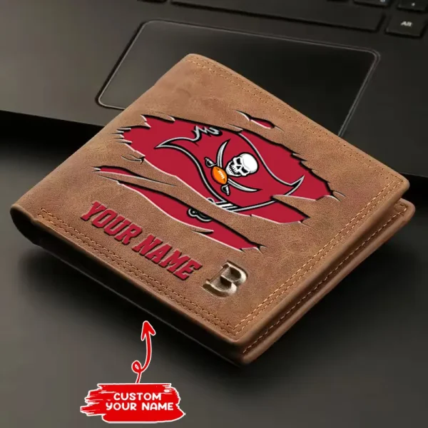 Tampa Bay Buccaneers Fashion Light Face Soft Leather Mens Horizontal Multifunctional Wallet SPTMLFSW030 - Image 2
