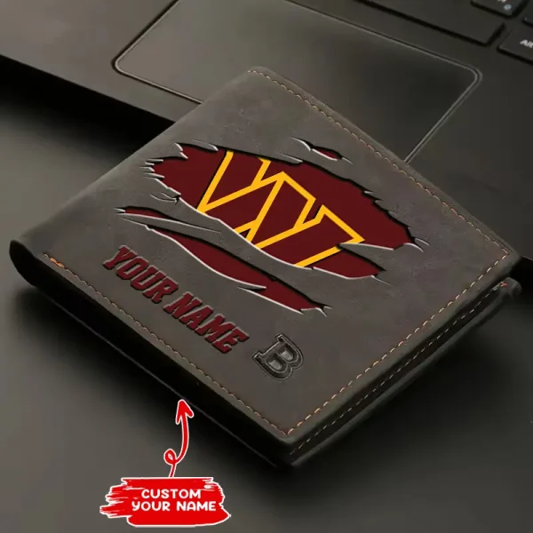 Washington Commanders Fashion Light Face Soft Leather Mens Horizontal Multifunctional Wallet SPTMLFSW032