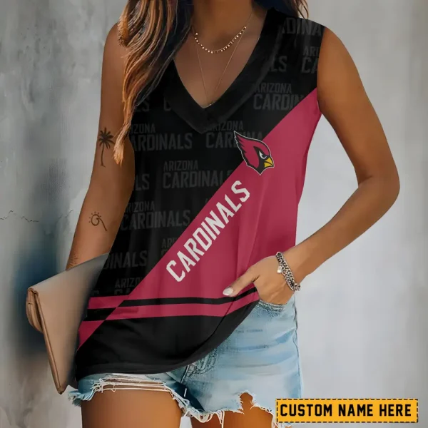 Arizona Cardinals V-neck Women’s Vest T-shirt SPTVNECKWVTS131