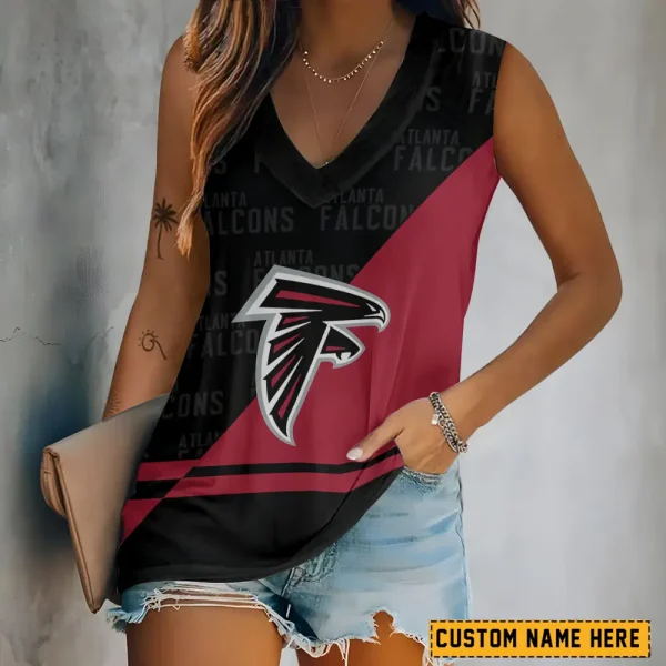 Atlanta Falcons V-neck Women’s Vest T-shirt SPTVNECKWVTS132