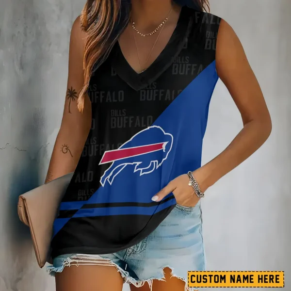Buffalo Bills V-neck Women’s Vest T-shirt SPTVNECKWVTS134