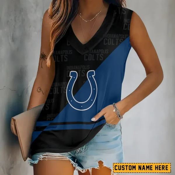 Indianapolis Colts V-neck Women’s Vest T-shirt SPTVNECKWVTS144