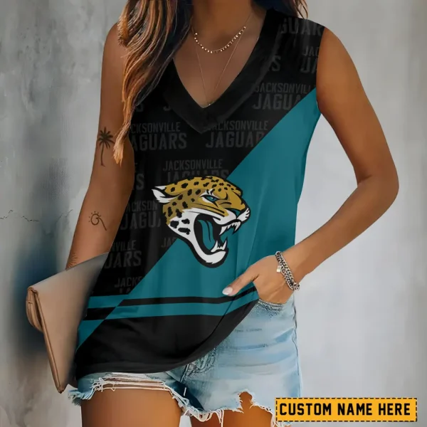 Jacksonville Jaguars V-neck Women’s Vest T-shirt SPTVNECKWVTS145
