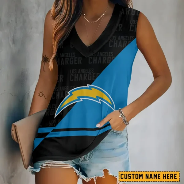 Los Angeles Chargers V-neck Women’s Vest T-shirt SPTVNECKWVTS148