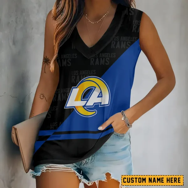 Los Angeles Rams V-neck Women’s Vest T-shirt SPTVNECKWVTS149
