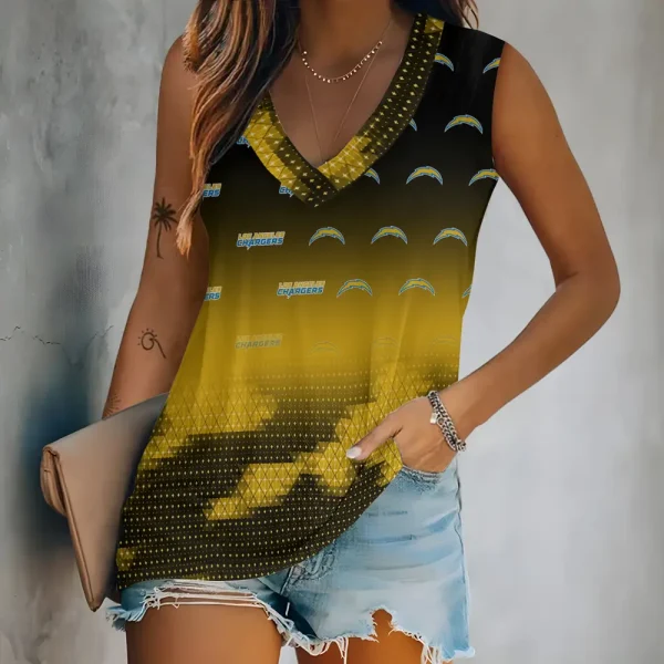 Los Angeles Chargers V-neck Women’s Vest T-shirt SPTVNECKWVTS180