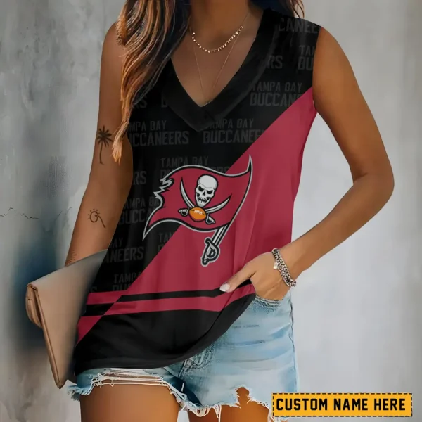 Tampa Bay Buccaneers V-neck Women’s Vest T-shirt SPTVNECKWVTS160