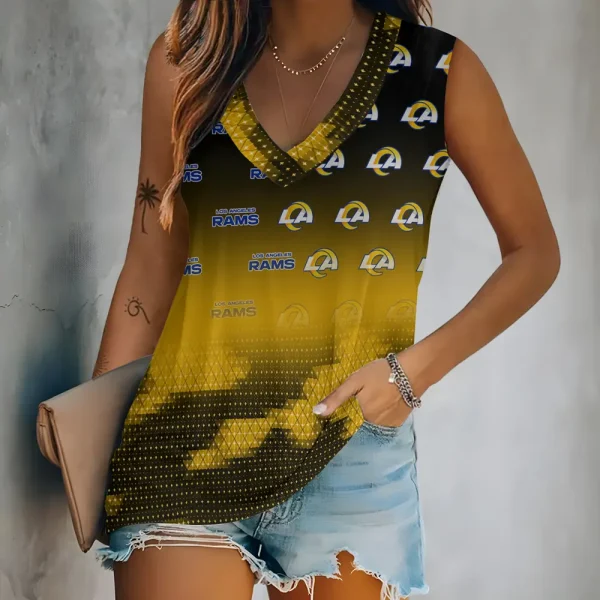 Los Angeles Rams V-neck Women’s Vest T-shirt SPTVNECKWVTS181