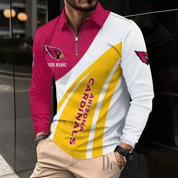 Arizona Cardinals Fashion Men's Business Long Sleeve T-Shirt SPTLSPS328 - Image 2