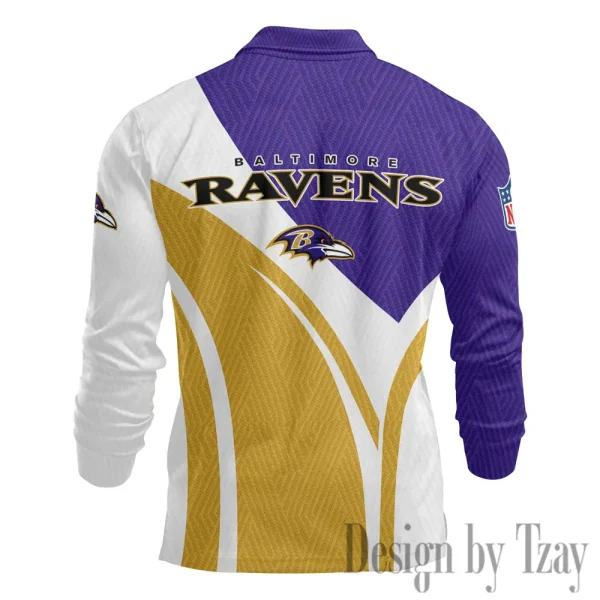 Baltimore Ravens Fashion Men's Business Long Sleeve T-Shirt SPTLSPS330 - Image 3