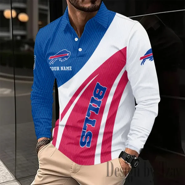Buffalo Bills Fashion Men's Business Long Sleeve T-Shirt SPTLSPS331